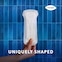 Holding up the TENA Discreet Ultra Pad to demonstrate it's unique shape Holding up the TENA Discreet Ultra Pad to demonstrate it's unique shape