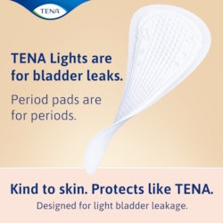 TENA Lights zijn bedoeld voor ongewenst urineverlies