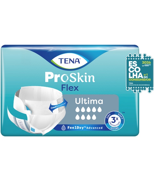 Imagem da embalagem das fraldas TENA ProSkin Flex Ultima