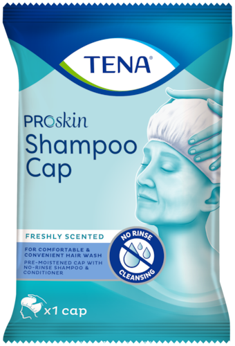 Embalagem TENA ProSkin Shampoo Cap