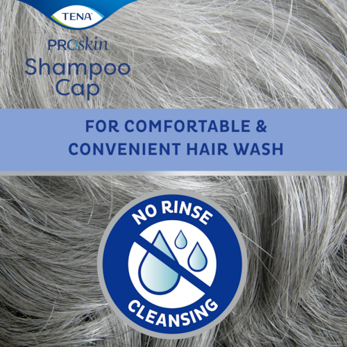 Vlhčená Mycí čepice na vlasy TENA Shampoo Cap pro pohodlné a praktické mytí vlasů bez nutnosti oplachování