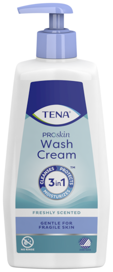 TENA ProSkin Wash Cream  Toilette facile de tout le corps, sans eau ni savon