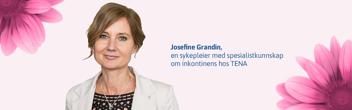 Josefine Grandin, en sykepleier med spesialistkunnskap om inkontinens hos TENA