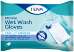 TENA Wet Wash Gloves ProSkin | Gant de toilette pré-imprégné fraîchement parfumé