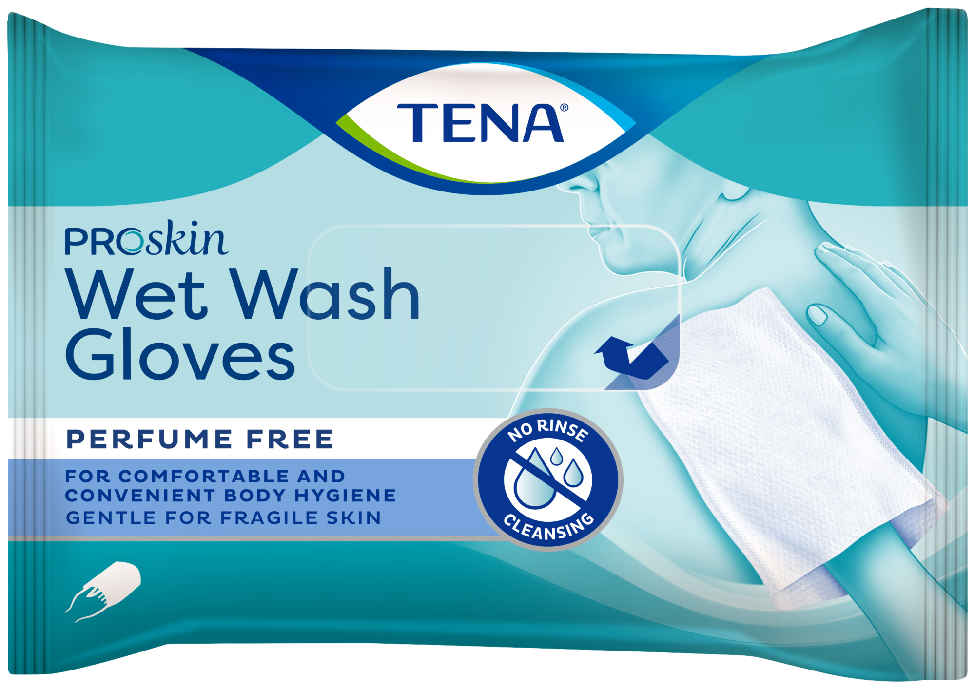 Eelniisutatud pesukindad TENA ProSkin Wet Wash Gloves 