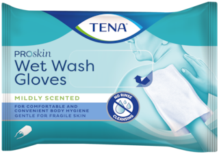 Confezione per guanti TENA Wet Wash leggermente profumati