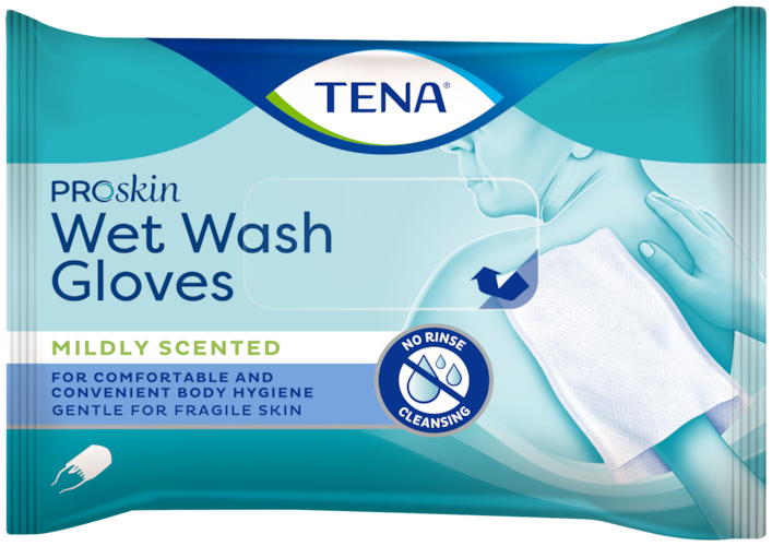 TENA ProSkin Wet Wash Gloves | Mildt parfymert rengjøringshanske