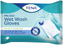 Package for TENA Wet Wash Gloves mildly scented
