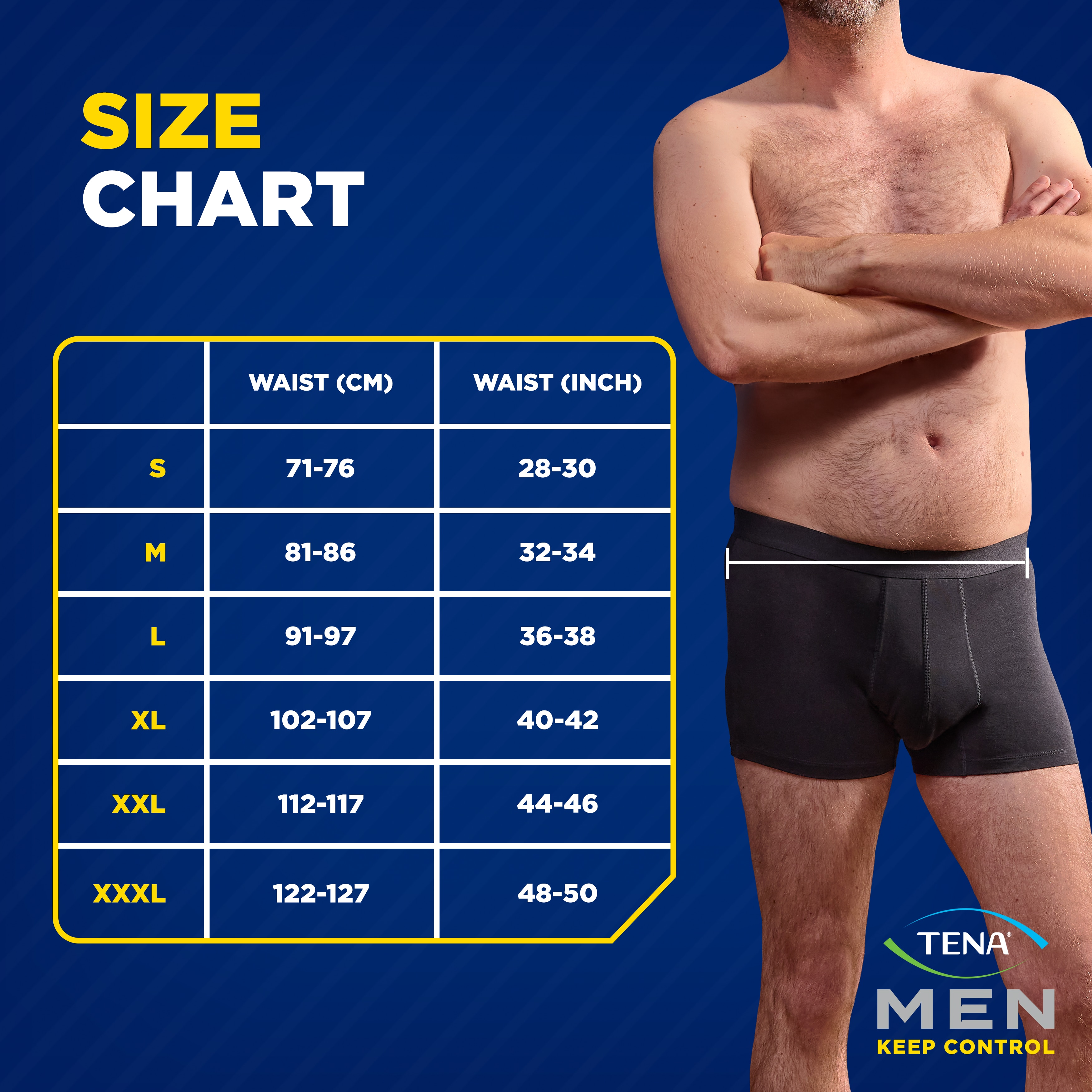 TENA Men absorberande boxershorts | Tvättbara kalsonger för lätt inkontinens| svart