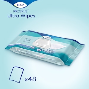 TENA ProSkin Ultra Wipes includes 48 pre-moistened wipes
