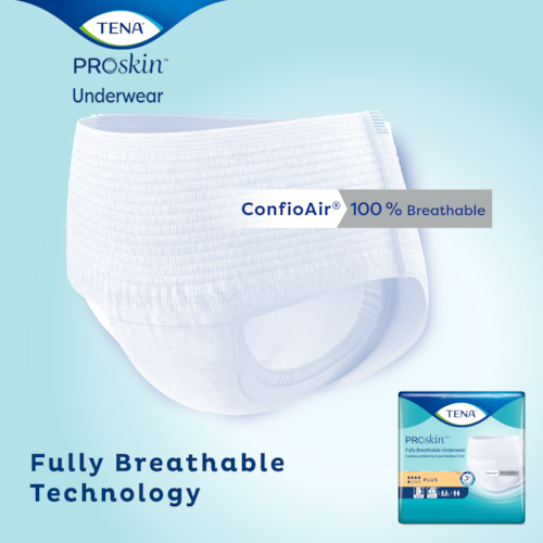 TENA ProSkin Plus Underwear are fully breathable