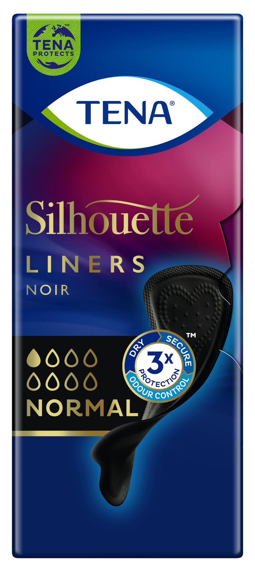TENA Silhouette Noir Normal | Proteggi-slip per incontinenza neri