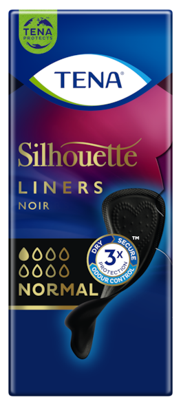 TENA Silhouette Noir Normal | Svarte truseinnlegg for urinlekkasje