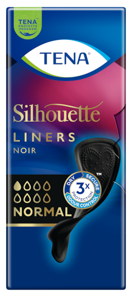 TENA Silhouette Noir Normal | Proteggi-slip per incontinenza neri