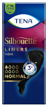TENA Silhouette Noir Normal | Protège-slips d’incontinence noirs