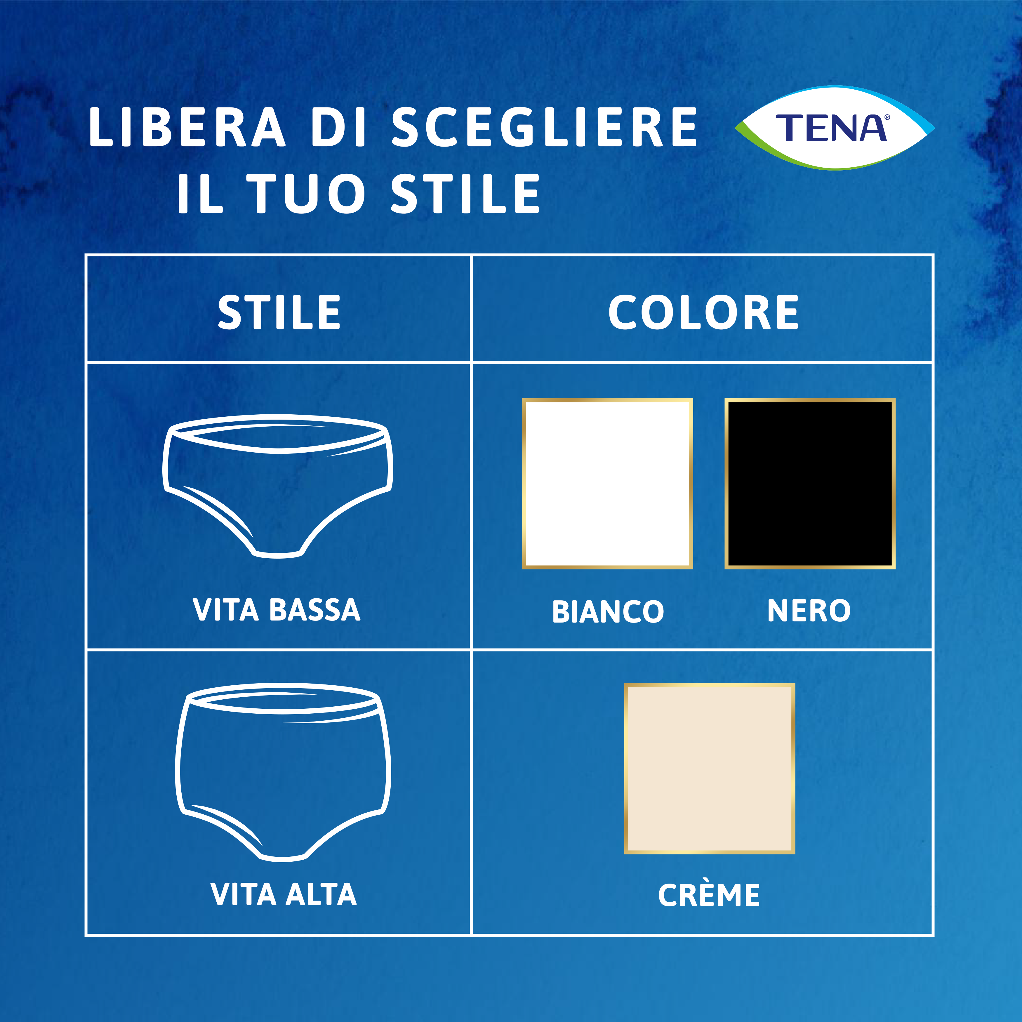 Guida agli stili di TENA Silhouette Plus