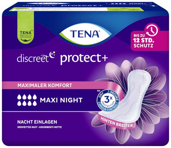 TENA Discreet Protect+ Maxi Night | Inkontinenz-Einlage