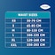 Size guide for TENA ProSkin Pants