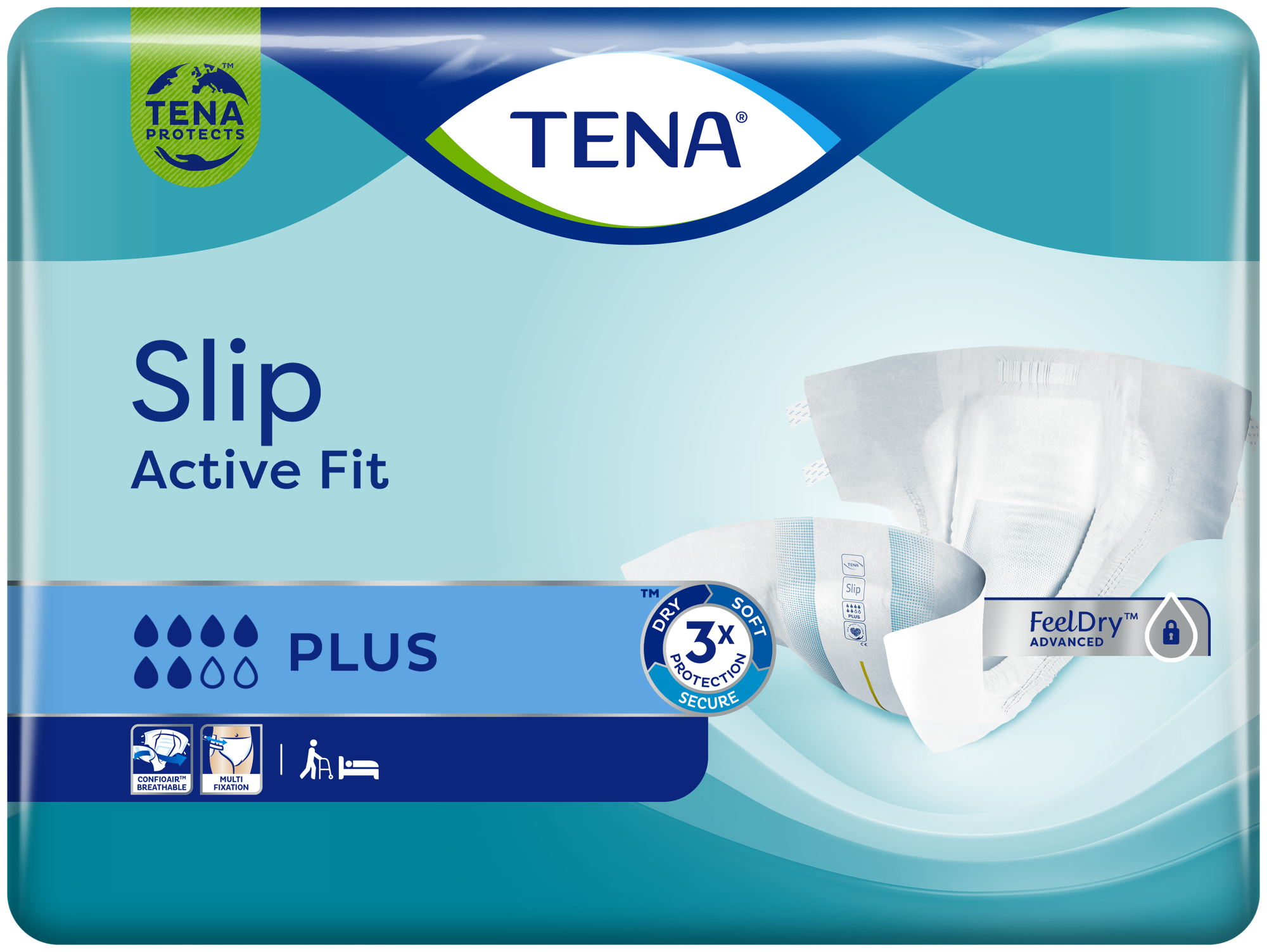 TENA Slip Plus  All-in-one incontinence adult diaper with tabs