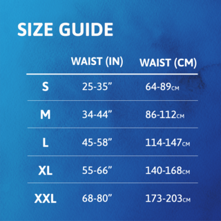 Size guide for TENA Ultimate Underwear.