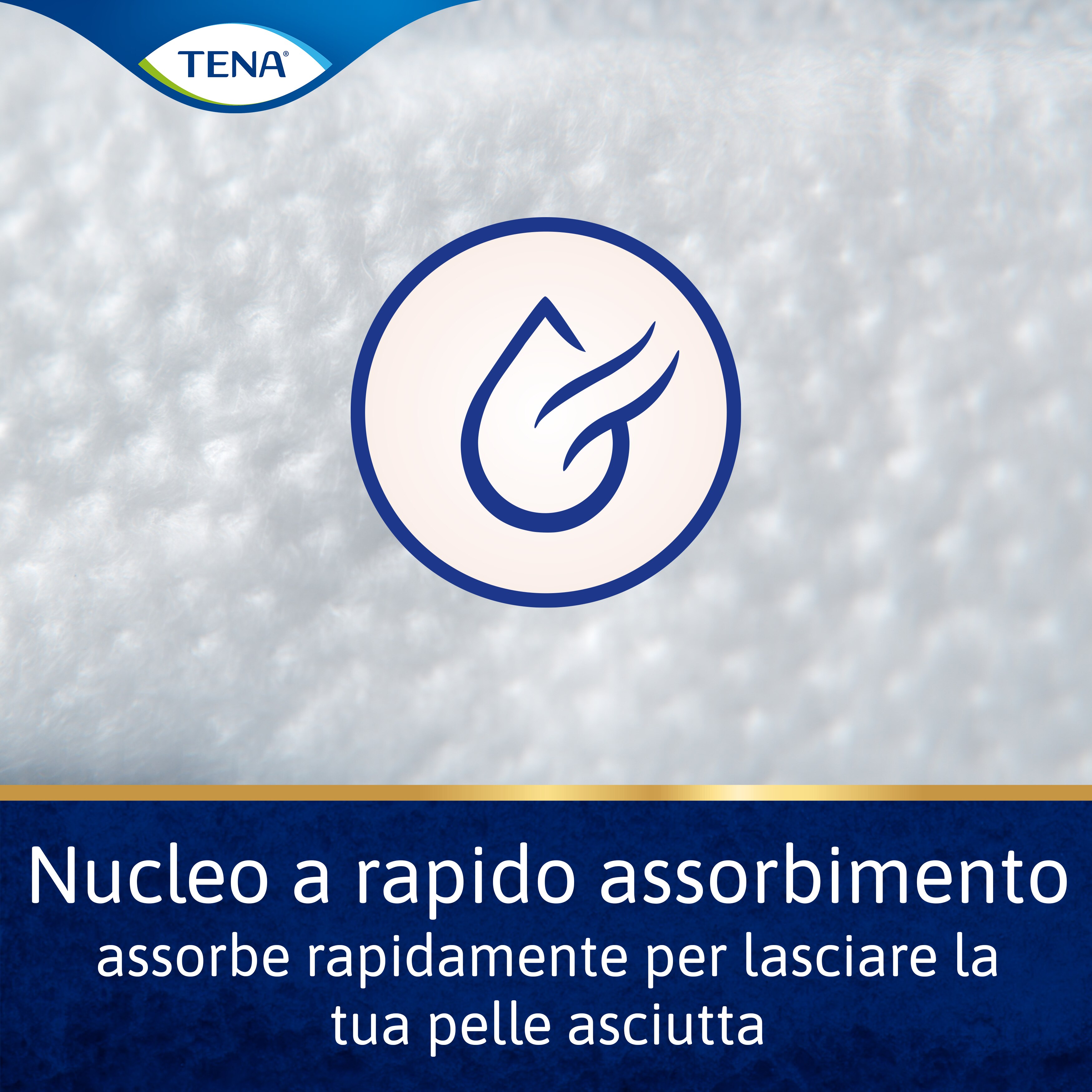 Nucleo ad assorbimento rapido: l’assorbente isola rapidamente i liquidi per mantenere la pelle asciutta