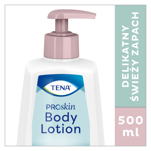 Lotion do ciała TENA PROskin 500 ml z delikatnym, świeżym zapachem, idealny do codziennej pielęgnacji skóry.