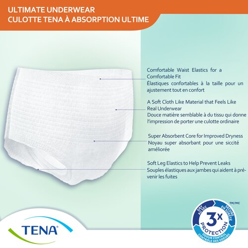 TENA Disposable Underwear X-Large, Ultimate-Extra, 48 Ct, X-Large, 48 ct -  Kroger