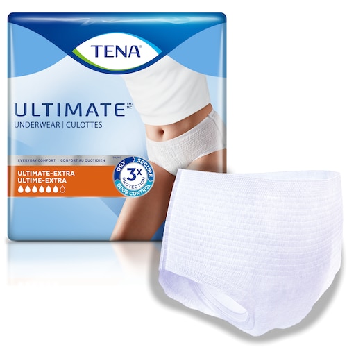 TENA Ultimate Incontinence Underwear pack and product