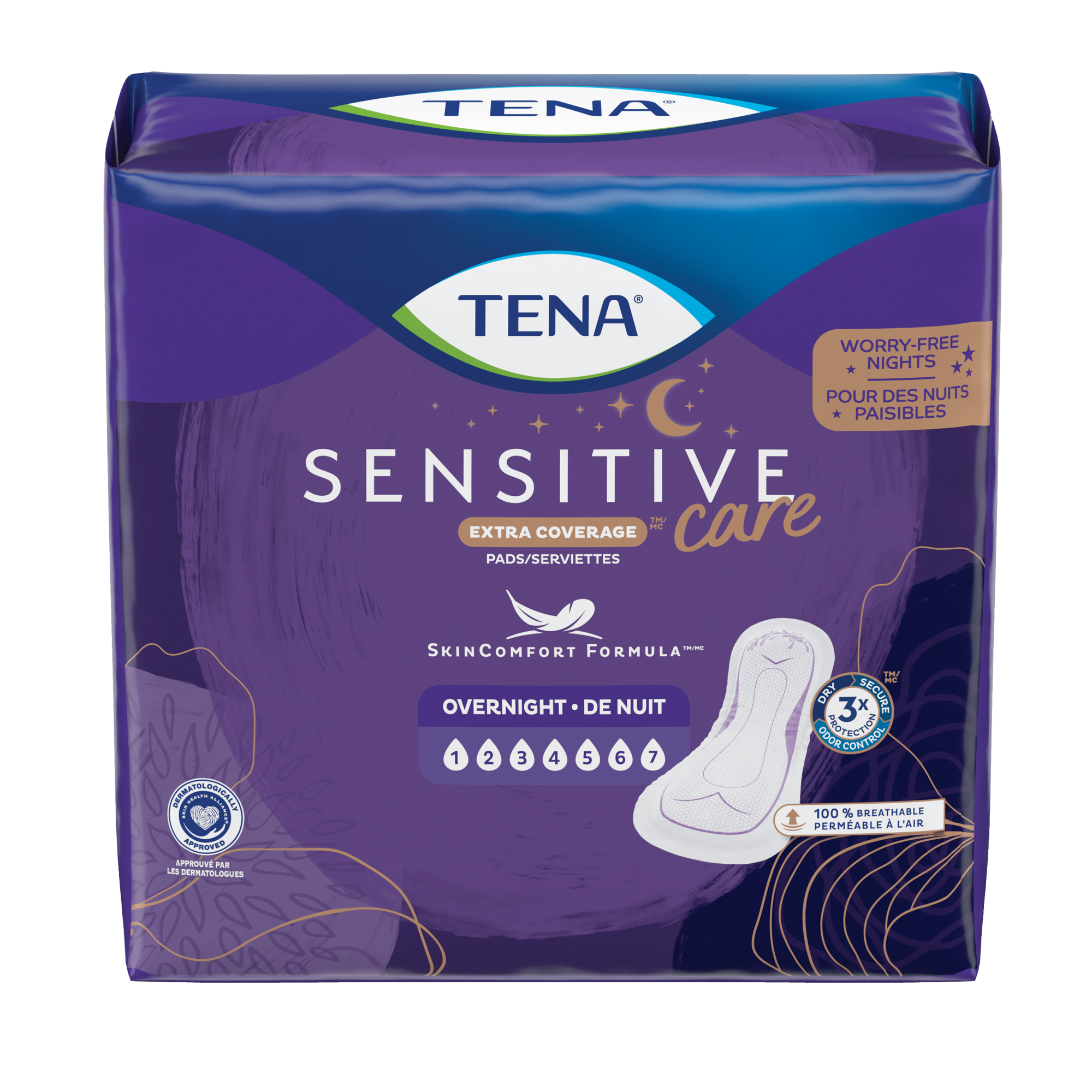 TENA Sensitive Care Extra CoverageMC de nuit | Serviettes d’incontinence