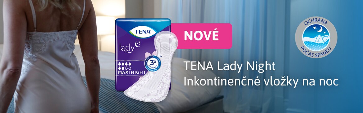 Pani v spálni a produkt TENA Lady Maxi Night