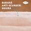 Prim-plan al unui chilot TENA, pentru a arăta barierele anti-scurgere. O săgeată indică barierele laterale ridicate ale produsului, iar legenda spune „Bariere anti-scurgere sigure”.
