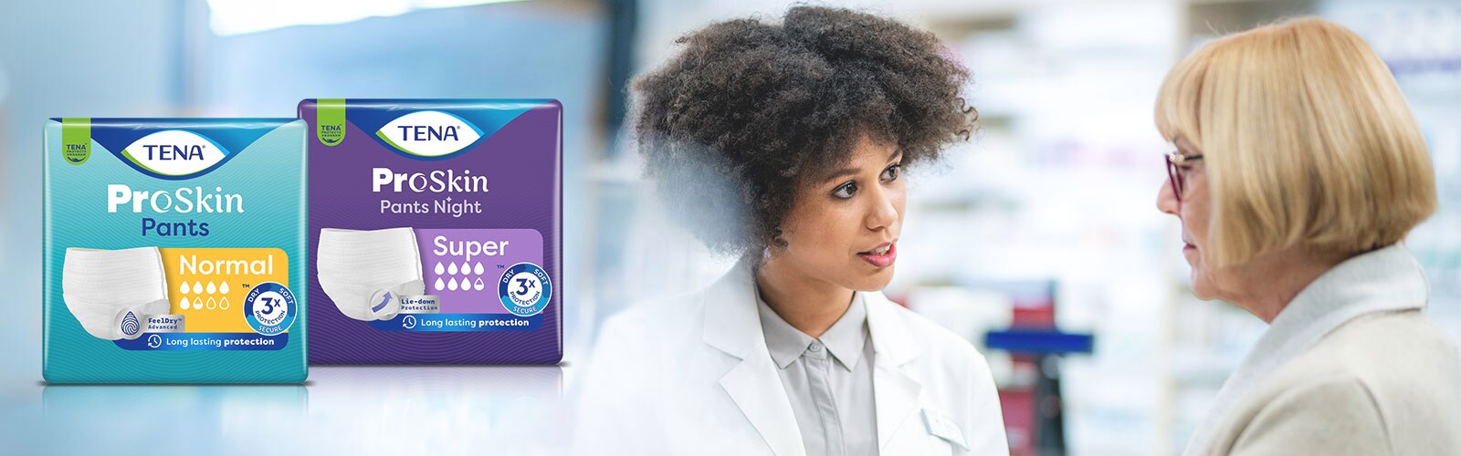 TENA Tag und Nacht Produkte
