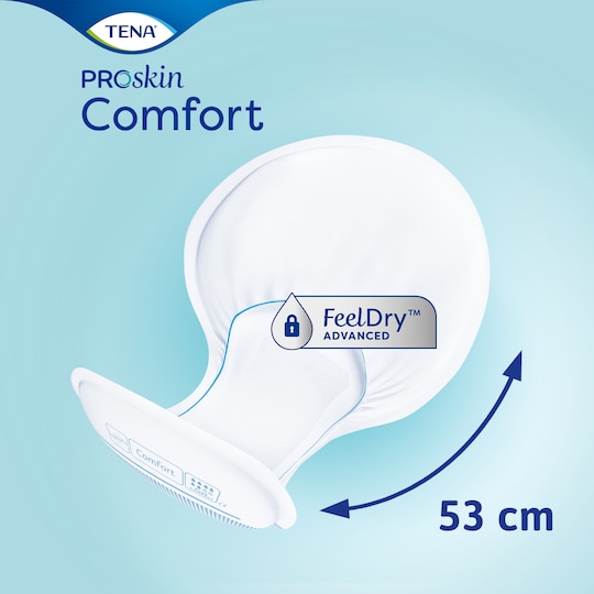 TENA ProSkin Comfort Plus Compact - bowl-shaped incontinence pad for comfort and leakage security