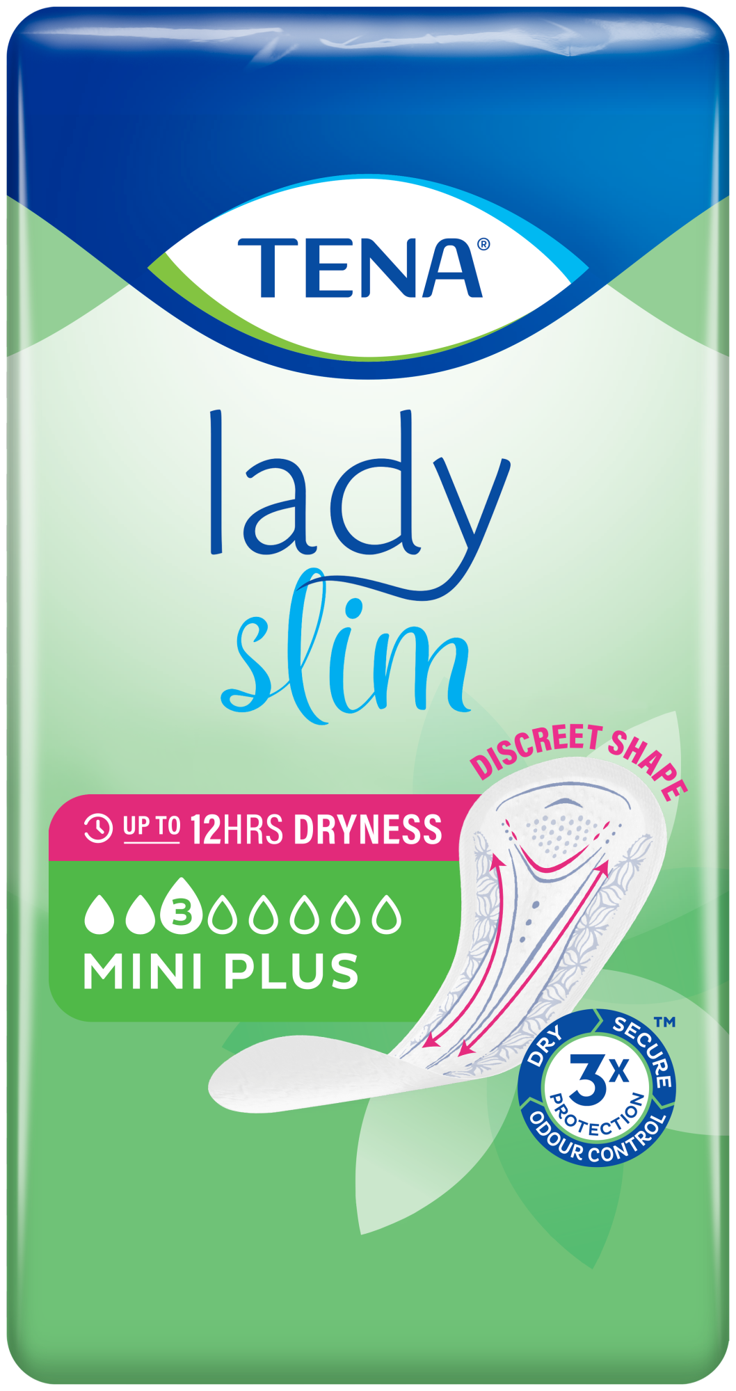Pack shot of TENA lady slim Mini Plus pad