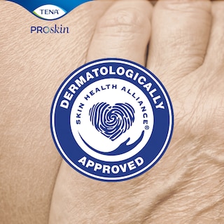 TENA ProSkin - Absorbent incontinence products are accredited by Skin Health Alliance