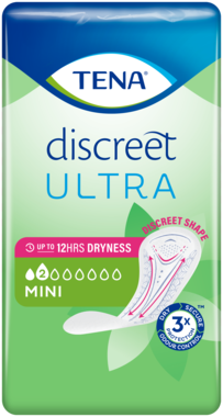 Pakkebilde av TENA Discreet Ultra Mini-bind