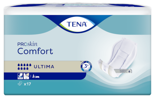 TENA Comfort Ultima is a comfortable, extra long, highly absorbent incontinence pad