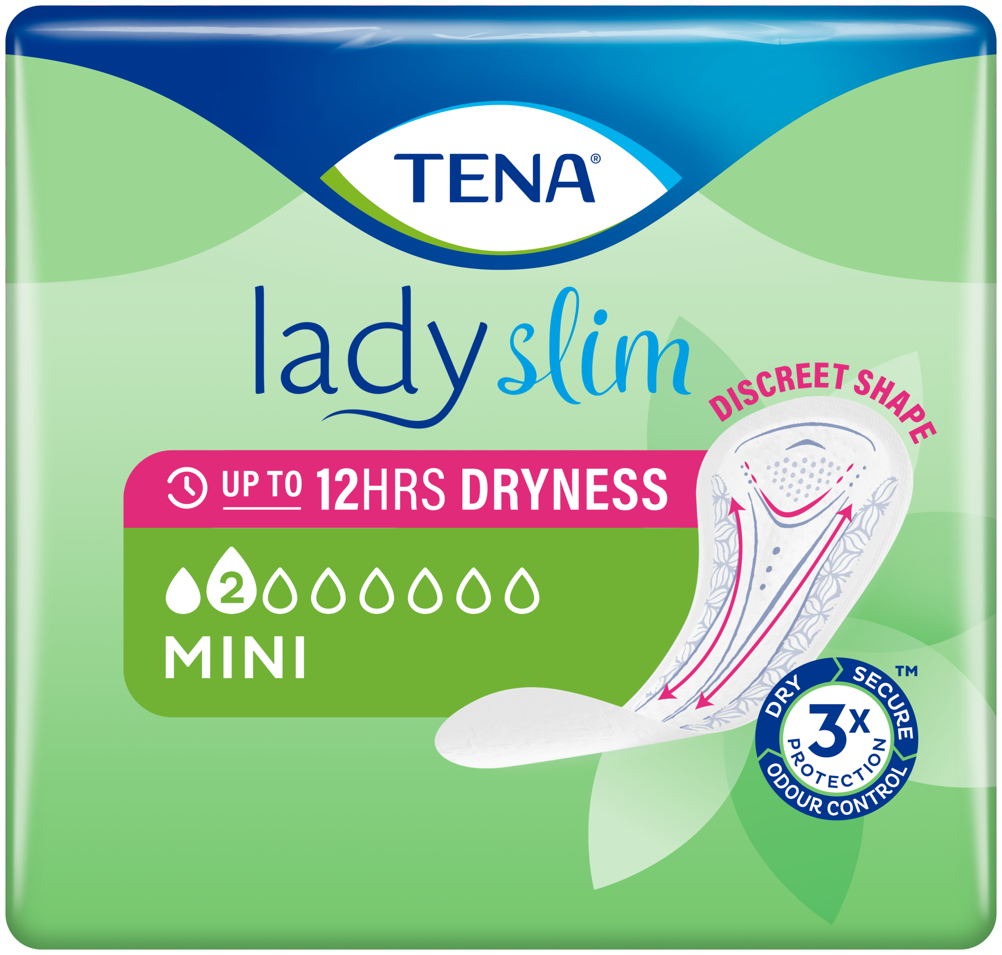 Pack shot of TENA lady slim Mini pad