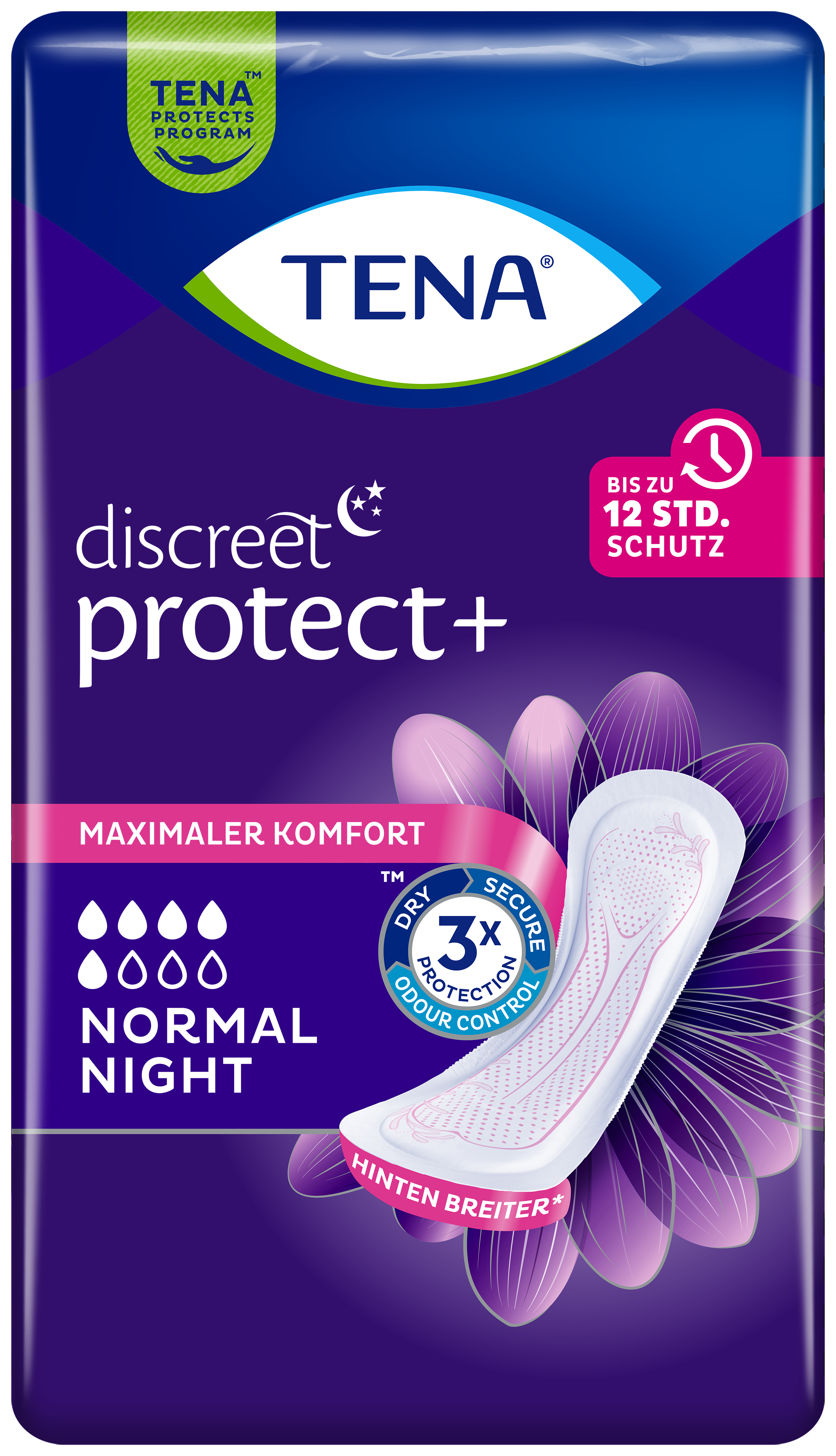 TENA Discreet Protect+ Normal Night | Inkontinenz Einlage