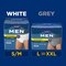 TENA Men Protective Underwear Maximum are available in two different colors, white and gray. White is only available in sizes S/M and gray is available in sizes L, XL and XXL.