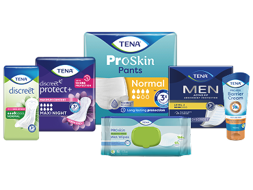 Une gamme de produits absorbants et de soins de la peau de TENA.