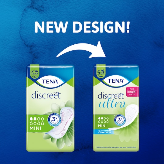 Ny design! TENA Discret Ultra Mini