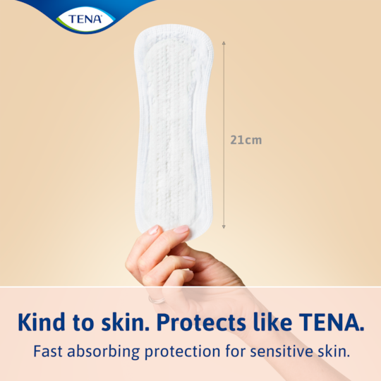 TENA lights incontinenece liners are kind to skin