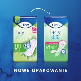 Prezentacja nowego opakowania TENA Lady Mini Plus w porównianiu z poprzednią wersją