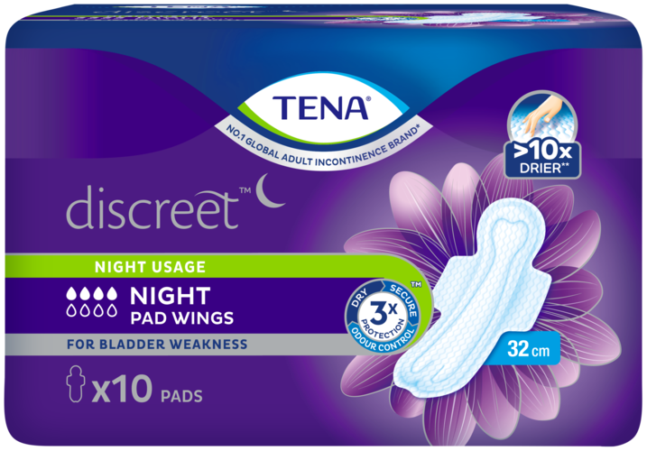 TENA Discreet Night Pad  Light Urinary Pads - TENA