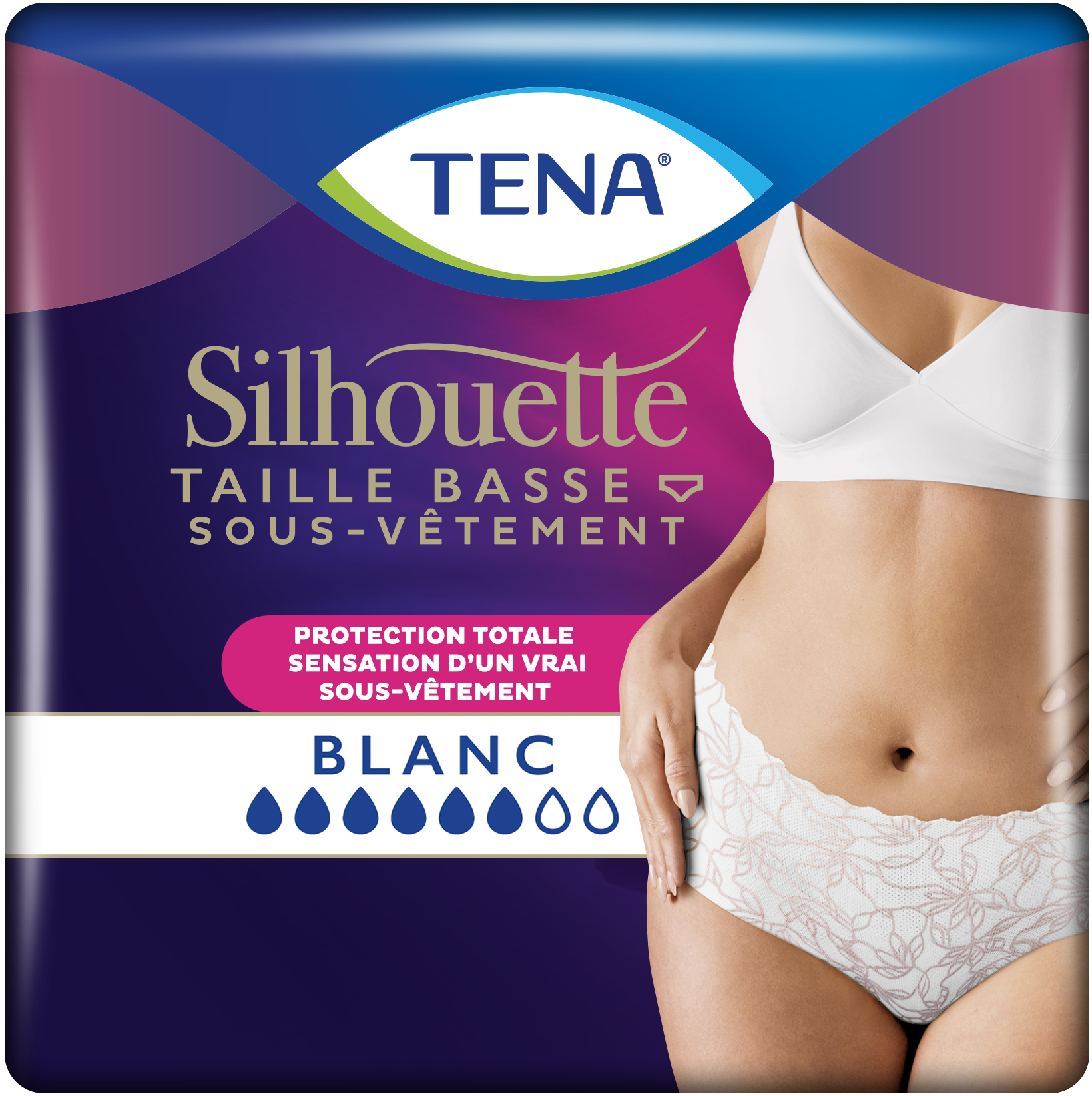 TENA Silhouette Taille basse Blanc | Sous-vêtement absorbant
