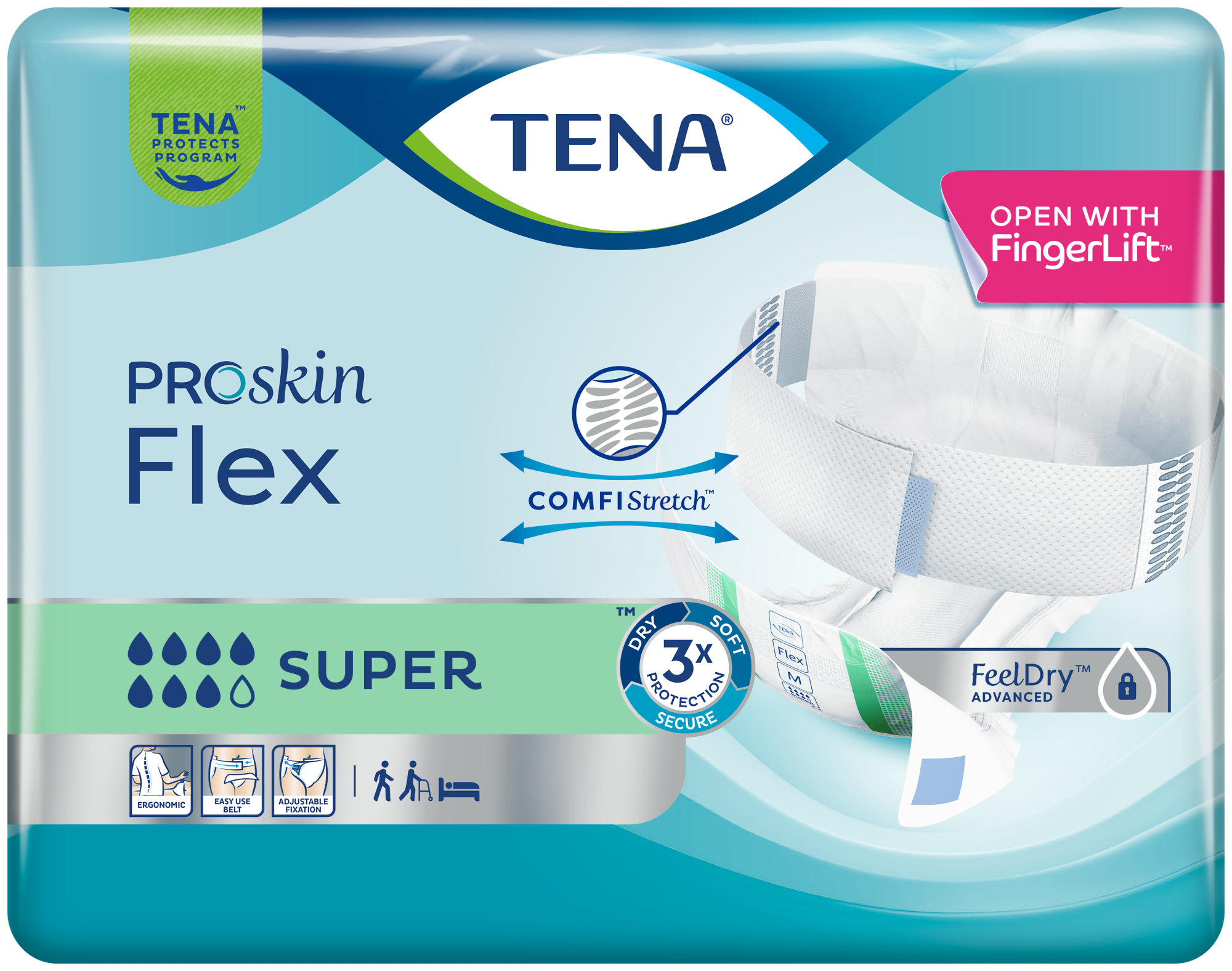 TENA Flex Super Ergonomic Belted Incontinence Product TENA Flex Super Ergonomic Belted Incontinence Product