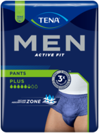 TENA Men Active Fit Pants Plus | Blaue Einwegunterwäsche