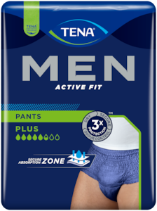 TENA Men Active Fit Pants Plus | Blaue Einwegunterwäsche