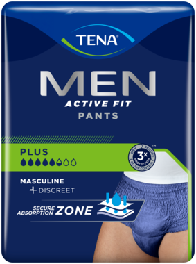 „TENA Men Pants Plus“ | Mėlynos kelnaitės nelaikantiems šlapimo